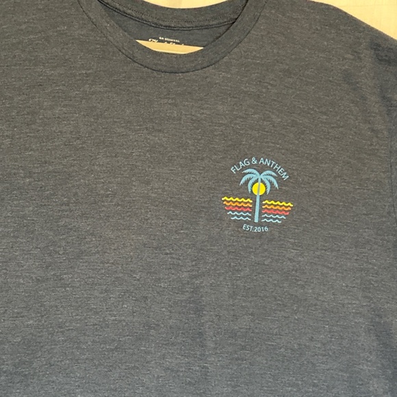 Flag & Anthem Sunny palm est 2016 Navy tee size XL - Picture 2 of 9